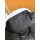 Louis Vuitton's LV latest model, a classic iconic black grey canvas travel bag, made of cut canvas