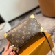 Louis Vuitton new LV small bag features classic hard box metal corners and rivet decorations on the bottom and sides, paired with leather chain handles