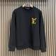 Louis Vuitton, LV's new embroidered cotton collar long sleeved sportswear, embroidered logo, custom back collar logo, very comfortable fabric, fully wrapped in packaging box