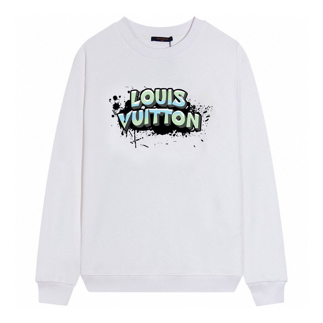 Louis Vuitton LV autumn and winter new letter logo printing technology, round neck hoodie, unisex, couple outfit