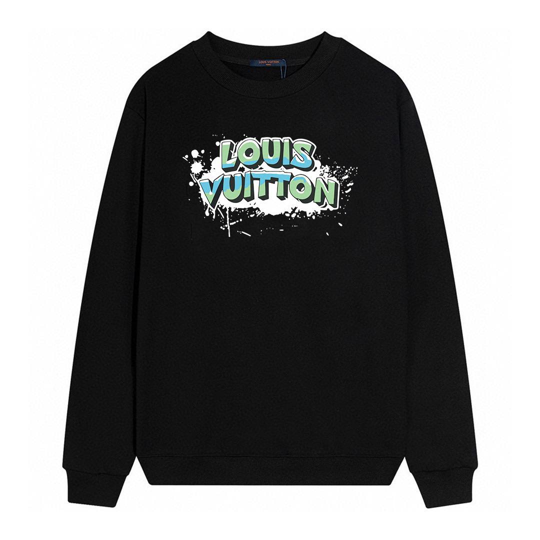 Louis Vuitton LV autumn and winter new letter logo printing technology, round neck hoodie, unisex, couple outfit