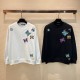 Louis Vuitton, LV's high-quality new high-density embroidered butterfly pattern round neck hoodie, embroidered with imported Tajima embroidery machine at the front and back, smooth to the touch, loose and casual