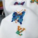 Louis Vuitton, LV's high-quality new high-density embroidered butterfly pattern round neck hoodie, embroidered with imported Tajima embroidery machine at the front and back, smooth to the touch, loose and casual