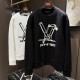 Louis Vuitton men's long sleeved sweatshirt, embroidered with brand elements, three-dimensional clarity, essential lightweight sweatshirt with super good upper body shape effect, customer supplied elastic cotton R180