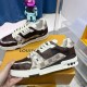 Louis Vuitton LV Trainer official website limited edition retro basketball series sports shoes，With counter packaging box