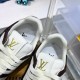 Louis Vuitton LV Trainer official website limited edition retro basketball series sports shoes，With counter packaging box