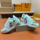 Louis Vuitton LV new cartoon pattern, limited edition retro basketball series sports shoes, with counter packaging box