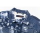 Louis Vuitton LV men's shirt in blue sky and white clouds color style