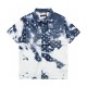 Louis Vuitton LV men's shirt in blue sky and white clouds color style