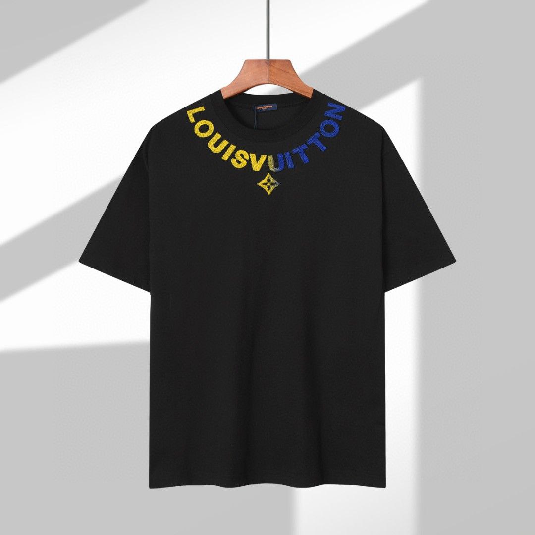 Louis Vuitton LV Men's Black Short sleeved T-shirt