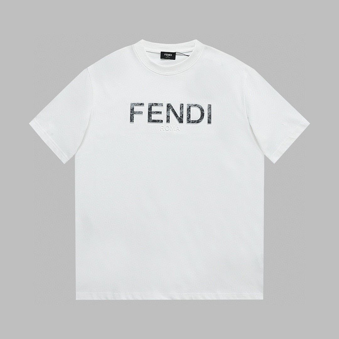 FENDI New High Quality Cotton Round Neck Men's Short sleeved T-shirt