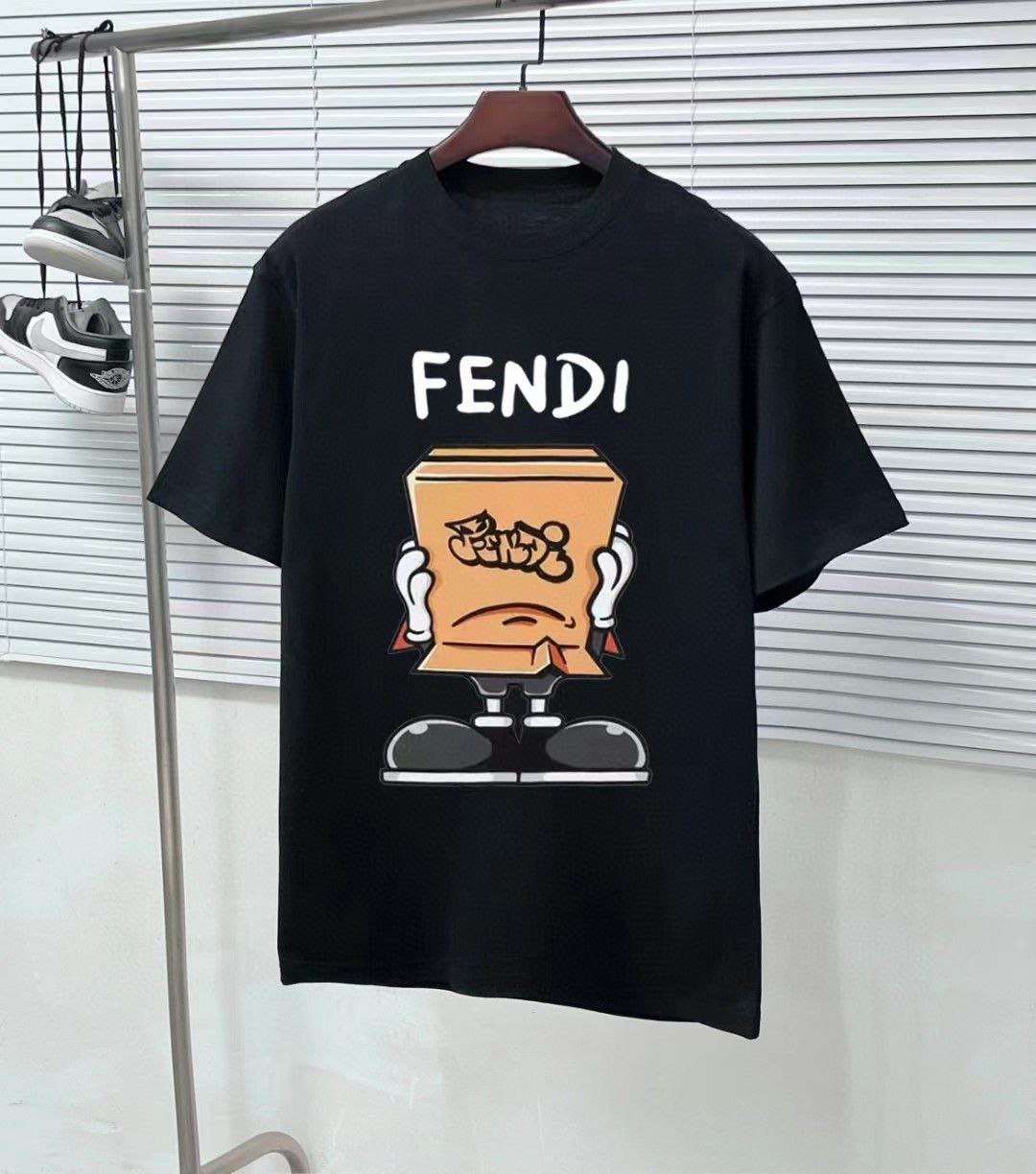 FENDI new original high-quality round neck men's short sleeved T-shirt