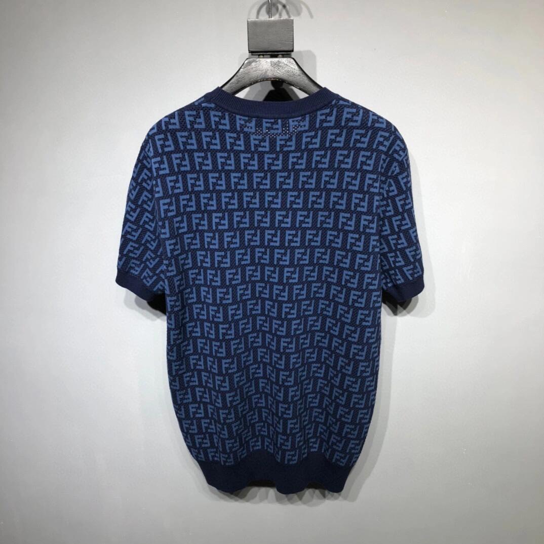 Fendi men's knitted short sleeved T-shirt, meticulously crafted with unique craftsmanship. Using the latest customized imported mulberry silk fabric, comfortable and breathable R180