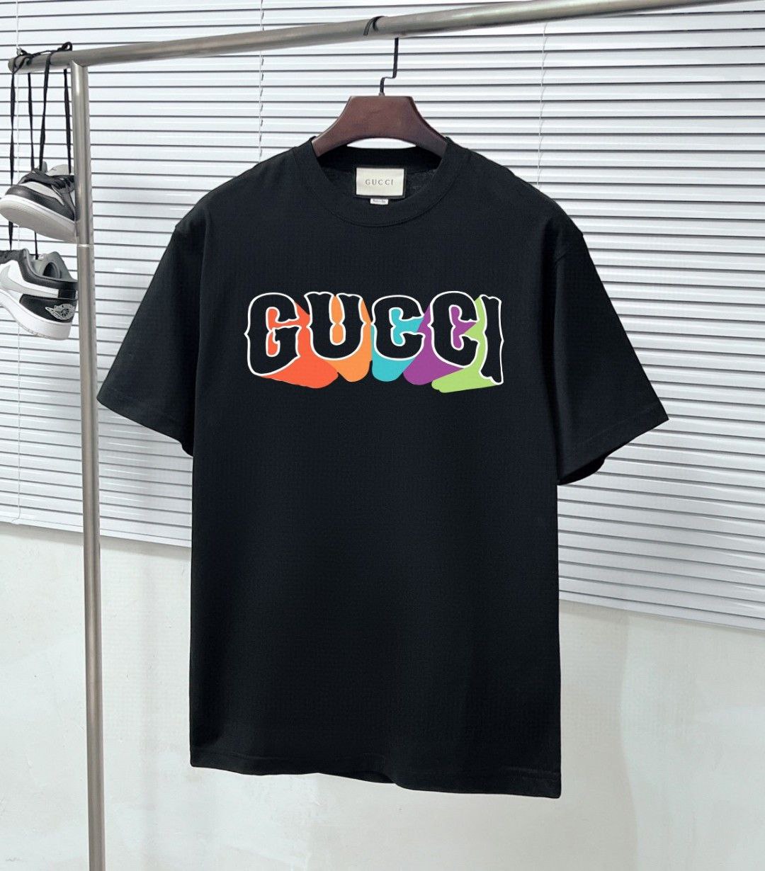 GUCCI new design trendy printed round neck short sleeved T-shirt, unisex, couple style