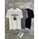 Prada Summer's new counter original series high-end elegant men's top casual business short sleeved round neck T-shirt