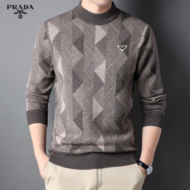 Prada Autumn/Winter New Men's Fashion Brand Cotton Wool Base Sweater, Sweater