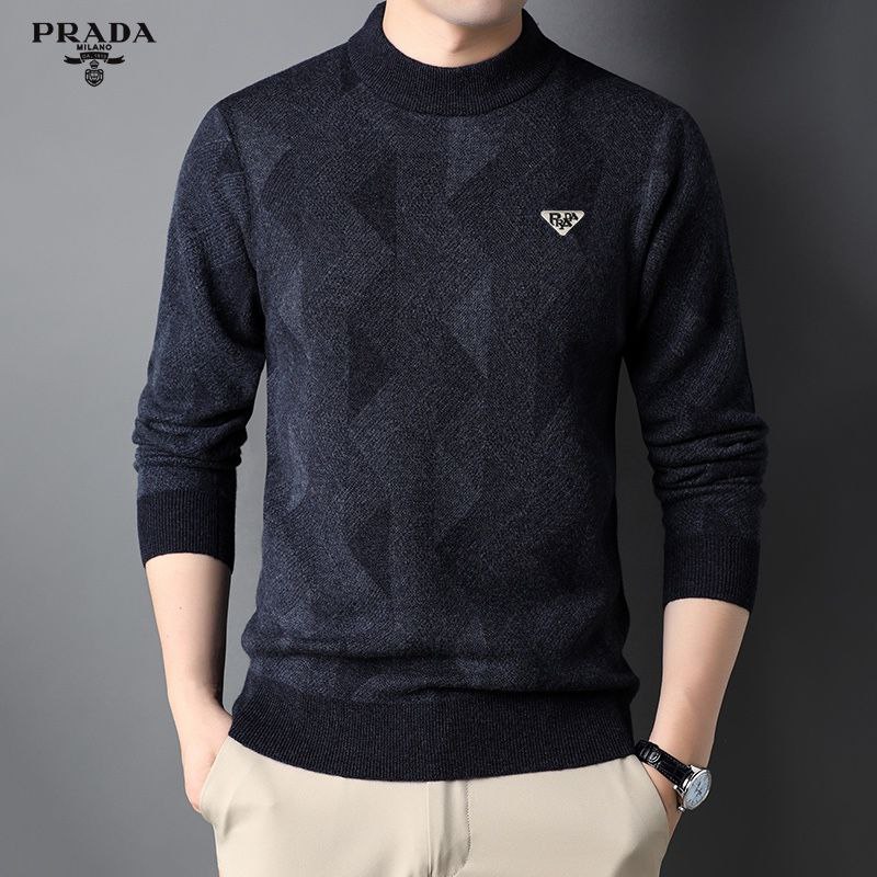 Prada Autumn/Winter New Men's Fashion Brand Cotton Wool Base Sweater, Sweater