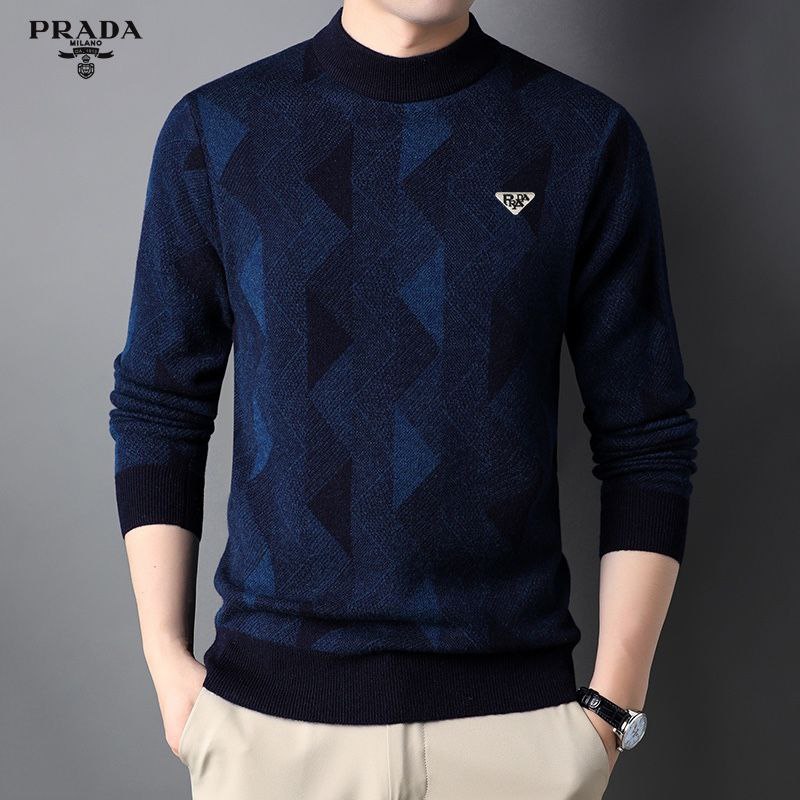 Prada Autumn/Winter New Men's Fashion Brand Cotton Wool Base Sweater, Sweater