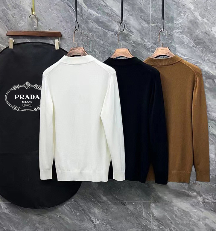 Prada Autumn/Winter New Men's Fashion Brand Cotton Wool Base Sweater, Sweater