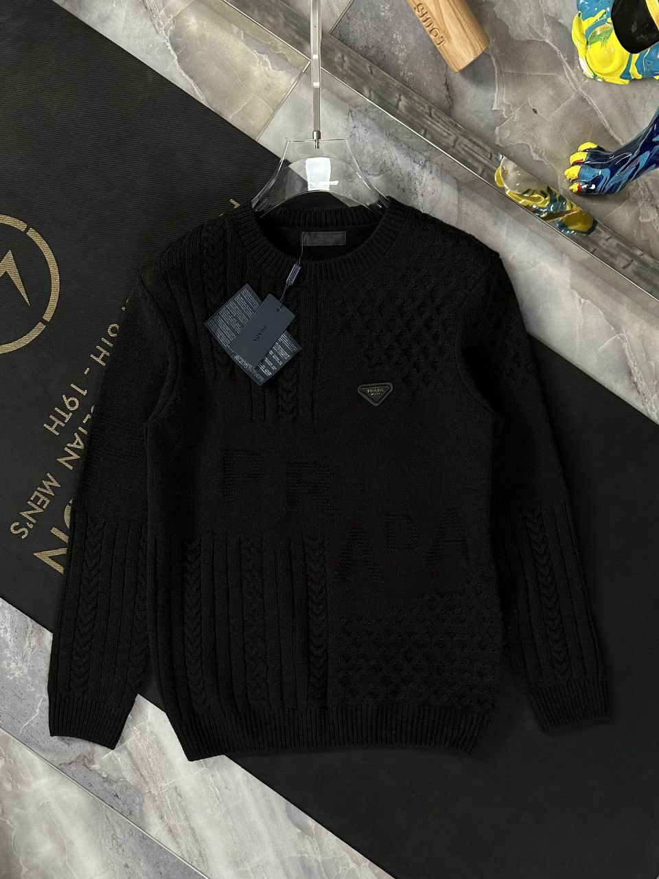 Prada Autumn/Winter New Men's Fashion Brand Cotton Wool Base Sweater, Sweater