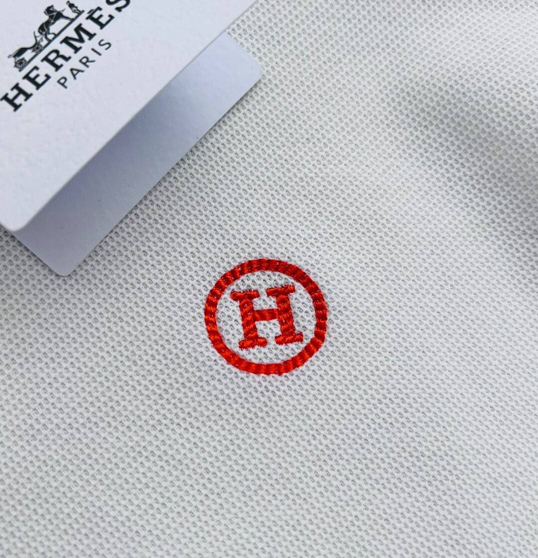 Hermes summer new embroidered polo shirt, classic and comfortable short sleeved