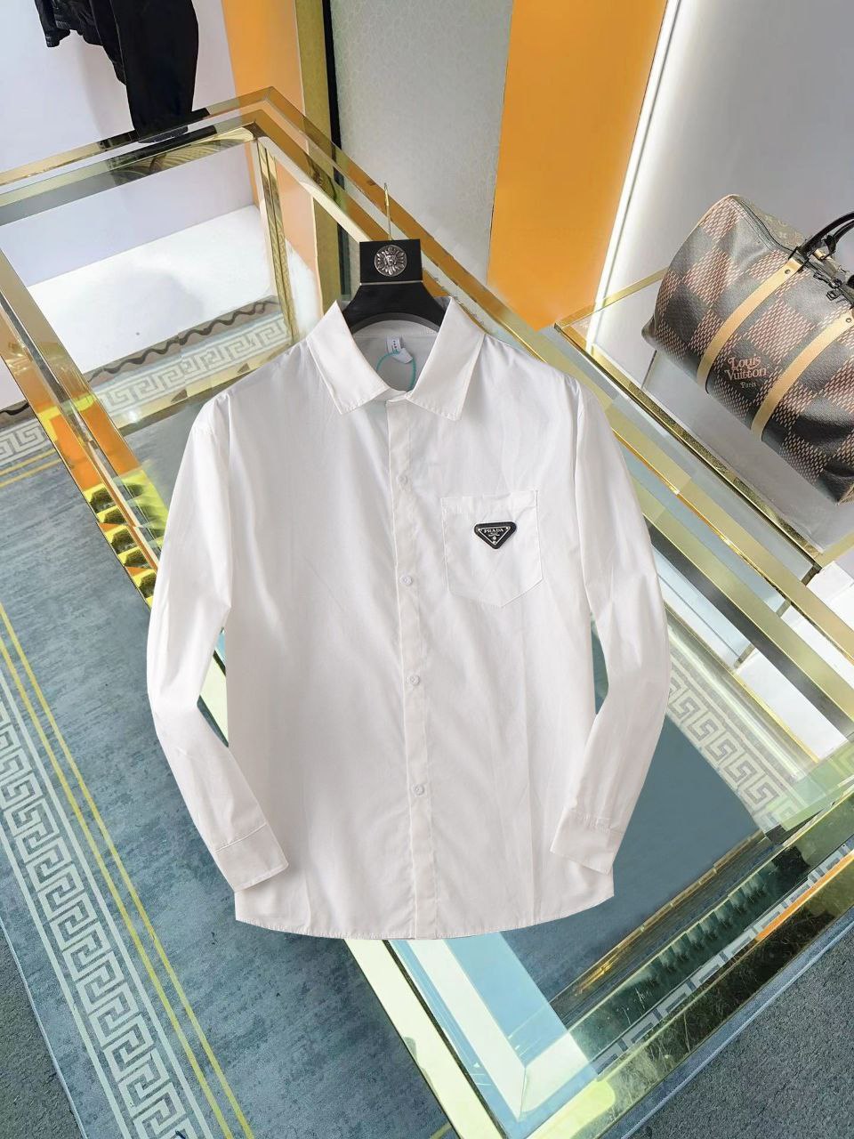 Prada's new men's long sleeved shirt, high-quality shirt