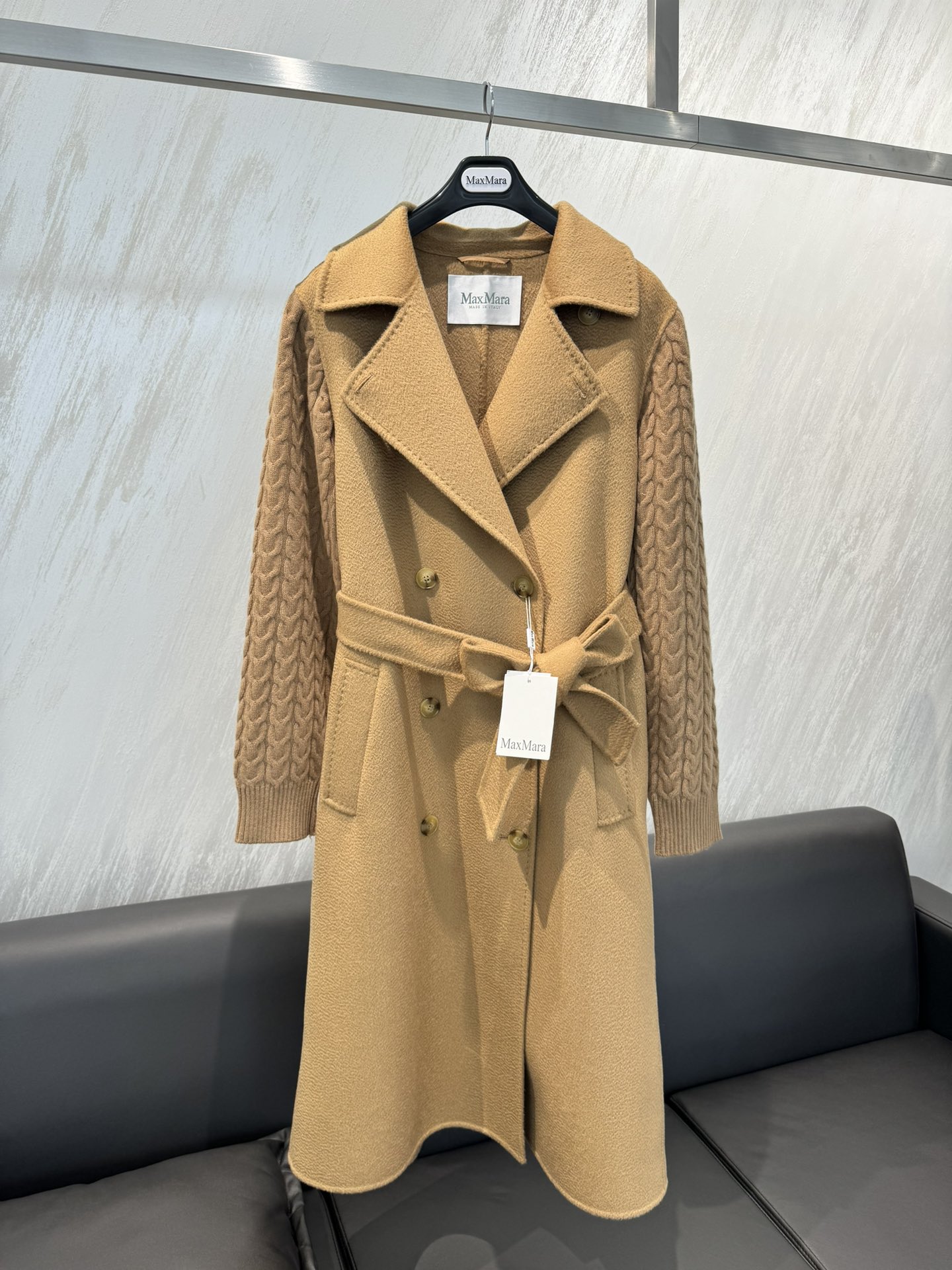 MaxMara high-end women's cashmere coat, long coat R220