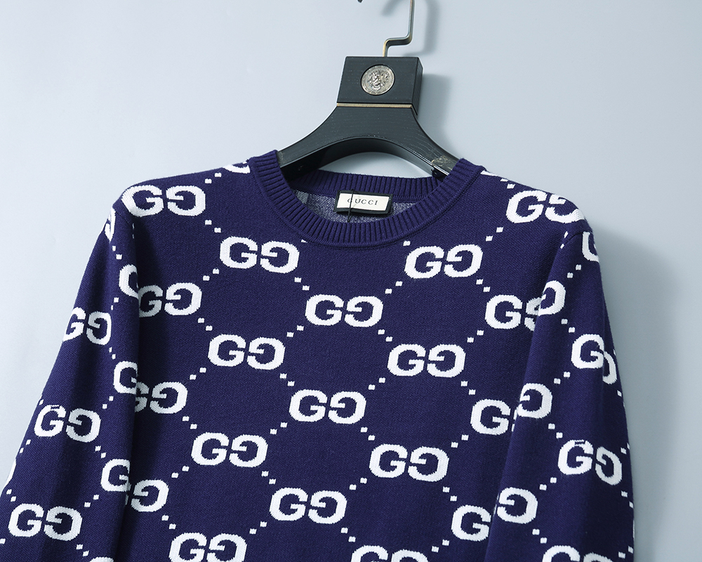 Gucci GG connected sweater, top-notch detail craftsmanship, comfortable fabric touch, synchronized on the official website, perfect color matching, ultra meticulous workmanship R160