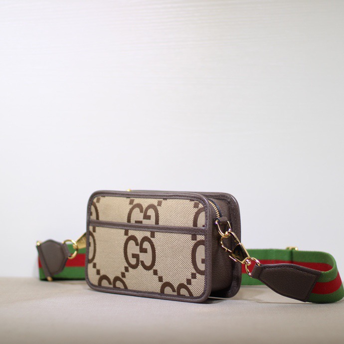 Gucci  latest collection of GG letter patterns, interlocking handbag, coffee color, complete packaging box, receipts