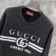 Gucci, new striped GG logo printed round neck sweatshirt, high-quality pure cotton sweatshirt fabric, soft and comfortable to the touch, super easy to wear, loose fit