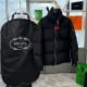 Prada black technology pressed down jacket, high-end customization! Light cooked business favorite series, goose down jacket, comfortable and stylish fabric, three-dimensional cutting design, warm and windproof