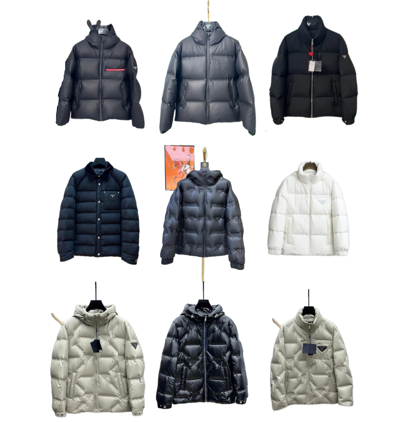 Prada winter jackets, down jackets, and a variety of styles to choose from