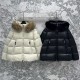 Moncler autumn and winter new collection, big fur collar hooded down jacket, detachable fur collar, bread down jacket, double-sided slanted pocket design, customized big fox fur collar