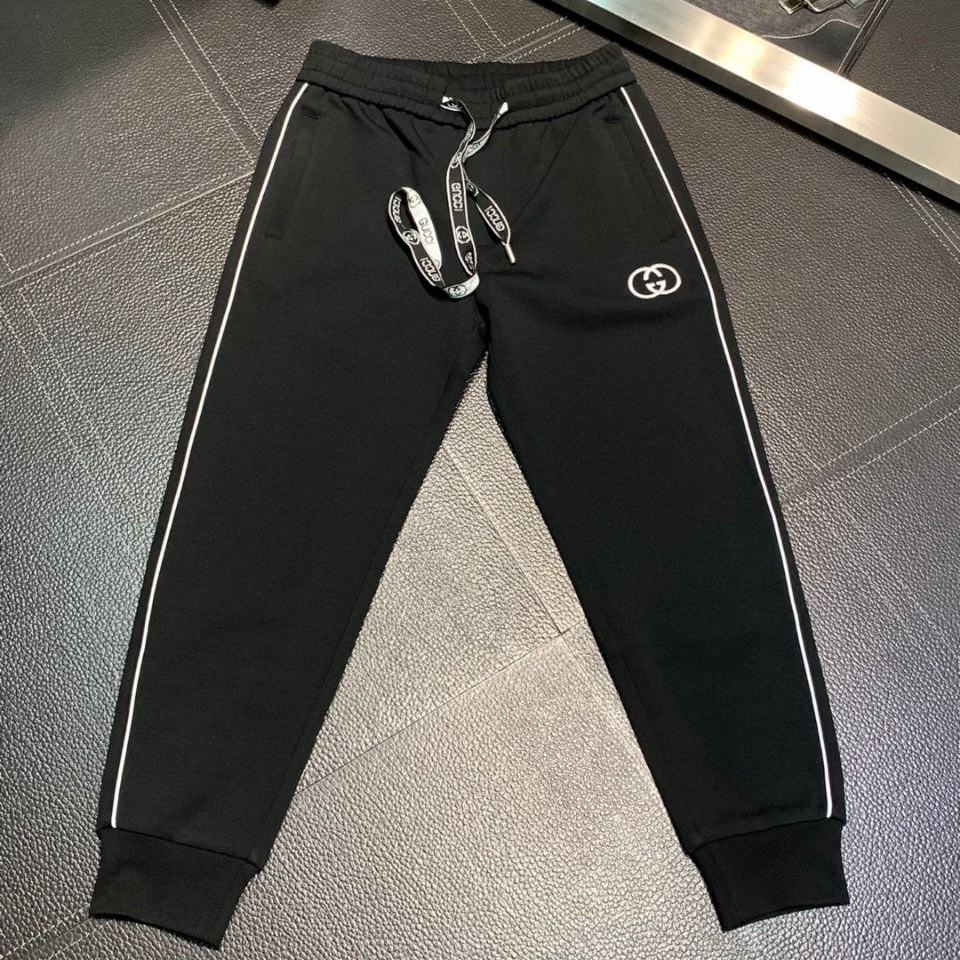 Gucci, new casual pants, sweatpants, high-end version! Customized fabric at the counter, breathable and comfortable, with impeccable details