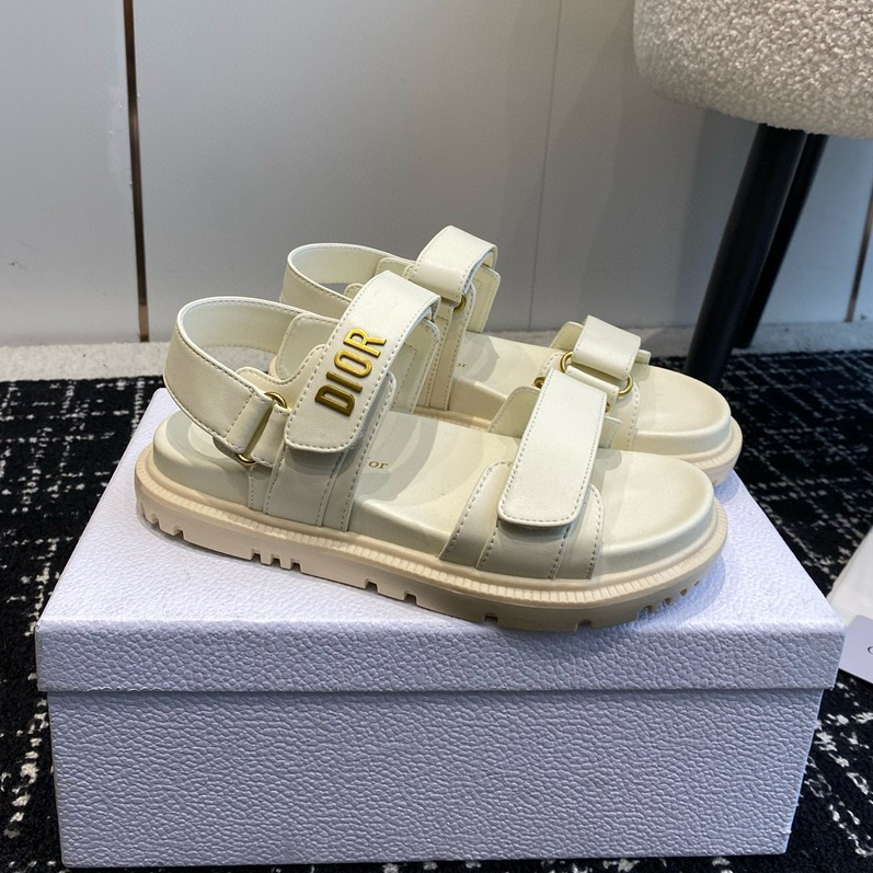 Dior summer hot selling Velcro flat sandals with rivets, original high-end customization