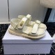 Dior summer hot selling Velcro flat sandals with rivets, original high-end customization