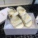 Dior summer hot selling Velcro flat sandals with rivets, original high-end customization