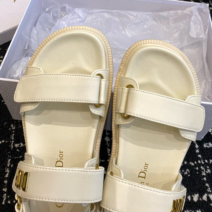 Dior summer hot selling Velcro flat sandals with rivets, original high-end customization