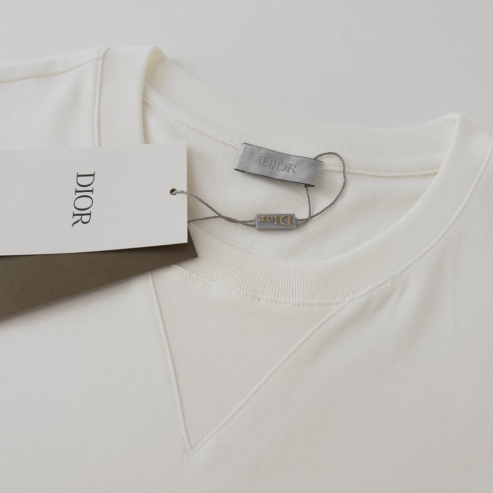 Dior Classic Embroidered Short Sleeve T-shirt, unisex, couple style, complete packaging box, receipts，Special Offer