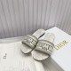 Dior letter embroidered slippers hot spring summer vacation series letter flat slippers