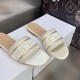 Dior letter embroidered slippers hot spring summer vacation series letter flat slippers