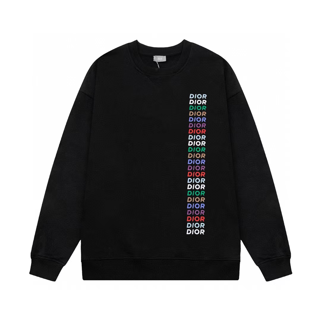 Dior's new colored letter pattern hoodie, available in black and white, comes with a full set of packaging boxes