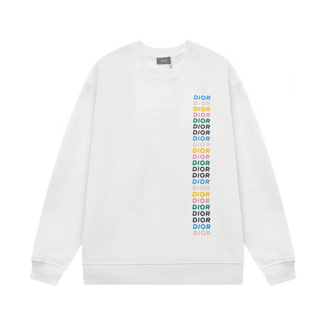 Dior's new colored letter pattern hoodie, available in black and white, comes with a full set of packaging boxes