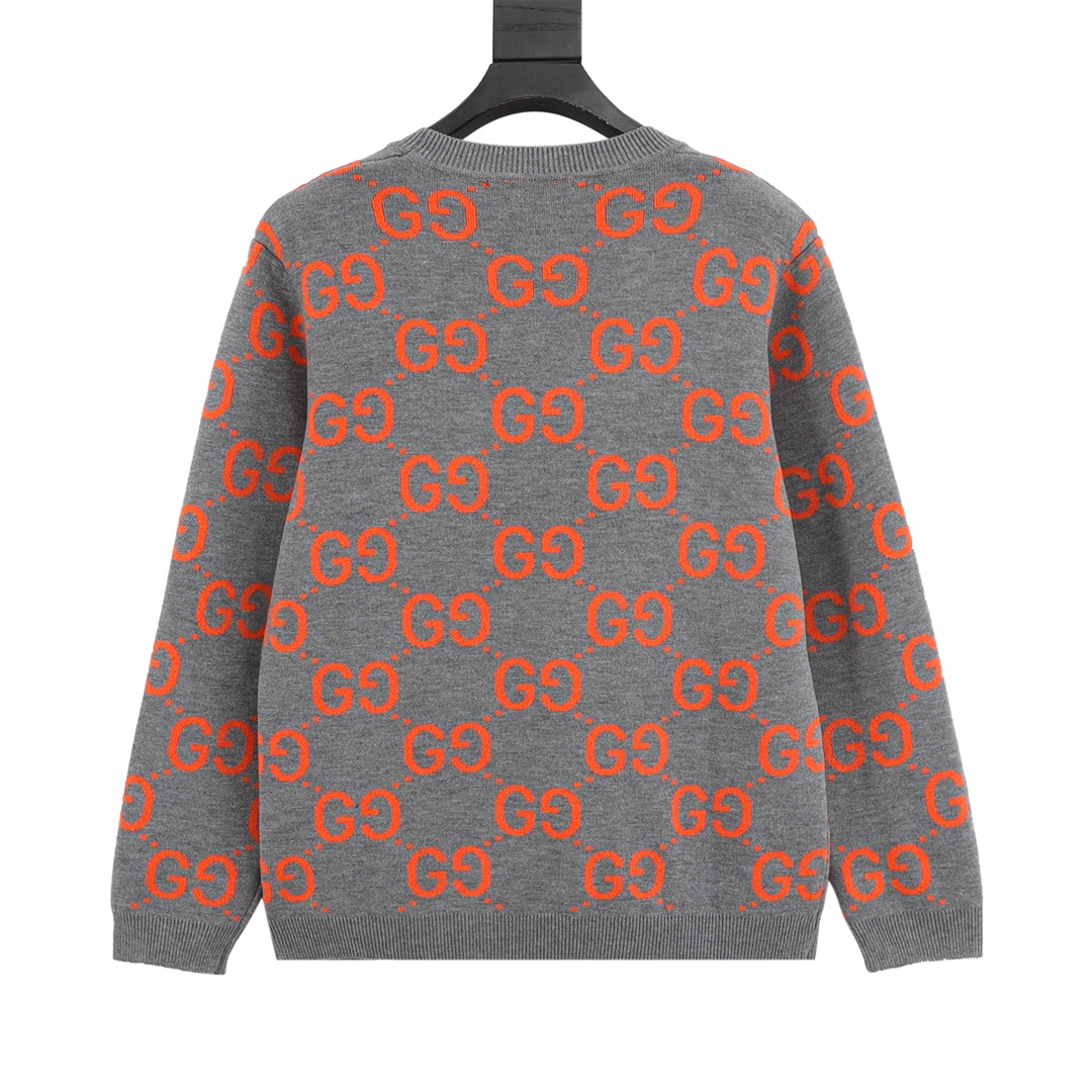 Dior classic GG pattern knitted pullover sweater, designed with full logo printing, exquisite and high-end, soft and comfortable to the touch P280