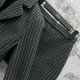 Dior autumn and winter new collection, striped wool suit set, single button suit jacket+single breasted short skirt, moderate length, original wool fabric, professional attire