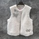 Valentino, new butterfly nail bead fur integrated vest jacket with eco-friendly fur fabric, butterfly finished sewing