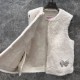 Valentino, new butterfly nail bead fur integrated vest jacket with eco-friendly fur fabric, butterfly finished sewing