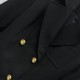 Loewe new style, black short suit jacket, three-dimensional cutting line design, customized gold buckle decoration, lapel design, suitable for daily commuting matching