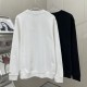 Chanel long sleeved sweatshirt with embroidered logo, double stranded large loop, classic version, black and white colors