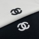 Chanel long sleeved sweatshirt with embroidered logo, double stranded large loop, classic version, black and white colors